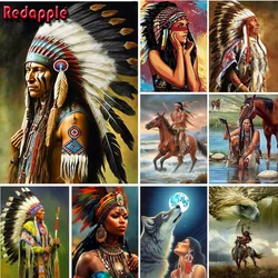 Americans of India Eagle Diamond Painting Native man Diamond Art Cross Stitch Mosaic clan elder Pictures Handcraft Home Decor