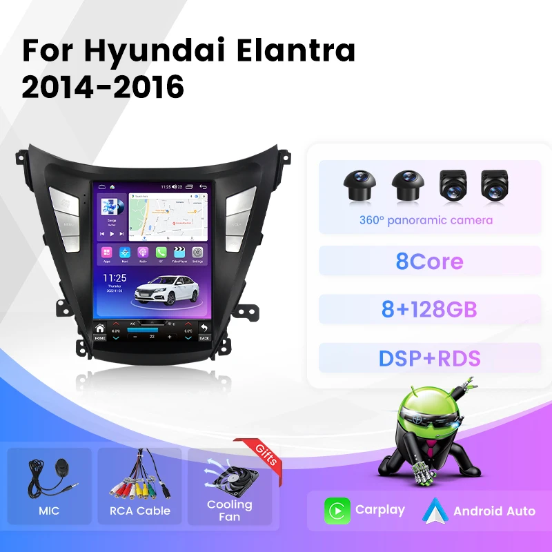 

Android 13 Car Radio Wireless Carplay For Hyundai Elantra Avante I35 2011-2016 GPS Multimedia Navigation Player Autoradio DSP