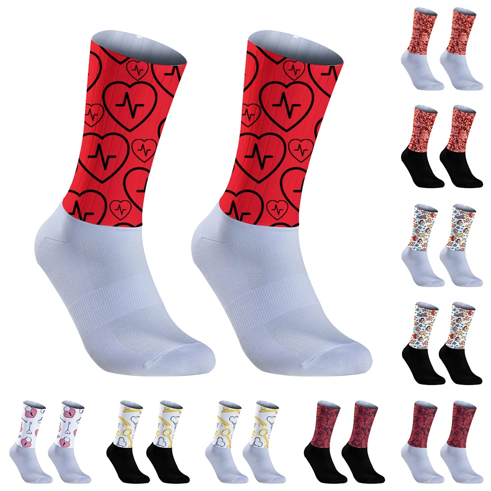 

Anti Slip Silicone Seamless Socks 2024 New Summer Breathable Cycling Socks Men Women Bike Socks