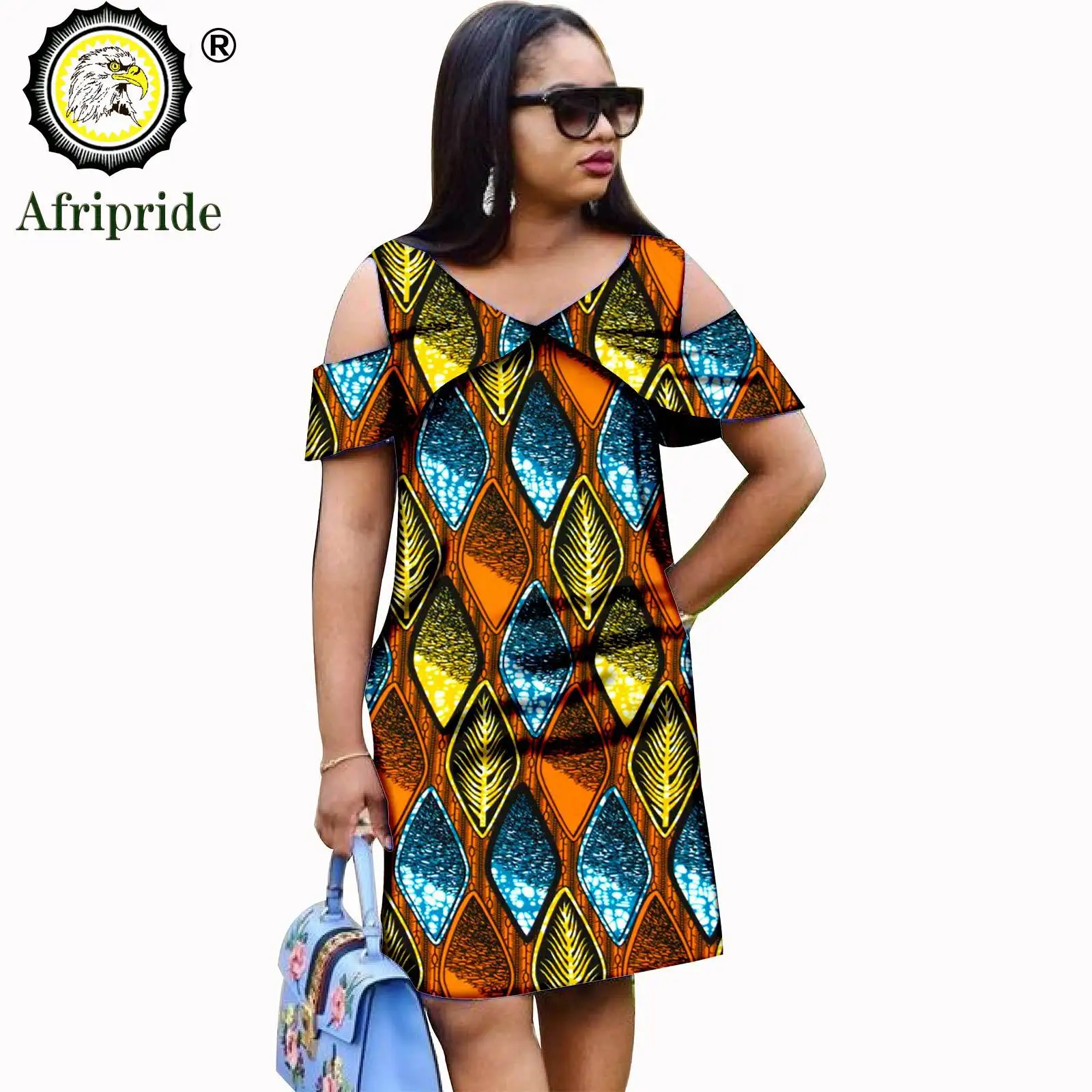African Dresses for Women Plus Size Print Dress Sexy Party Short Sleeve Mini Dress Loose Dress Dashiki Attire Summer S1925087