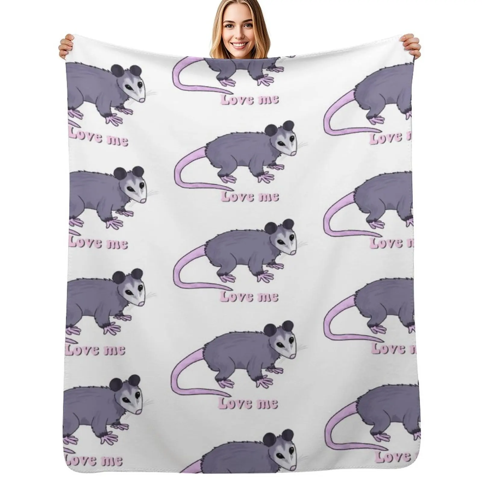 

Opossum babay Throw Blanket Cozy Home Blanket Gift for Christmas Holiday