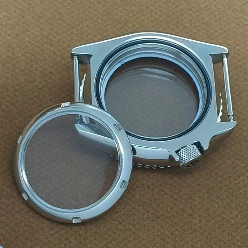 NH35 Cases 42mm Silver SKX007 Watch Case Flat Sapphire Glass Fits NH35 NH36 4R 6R 7S26 Movement Mod 28.5mm Dial Men Watch Case