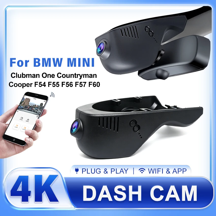 Car DVR For BMW MINI Clubman One Countryman Cooper F54 F55 F56 F57 F60 UHD 4K 2160P Dash Camera Dash Cam Plug and Play WiFi