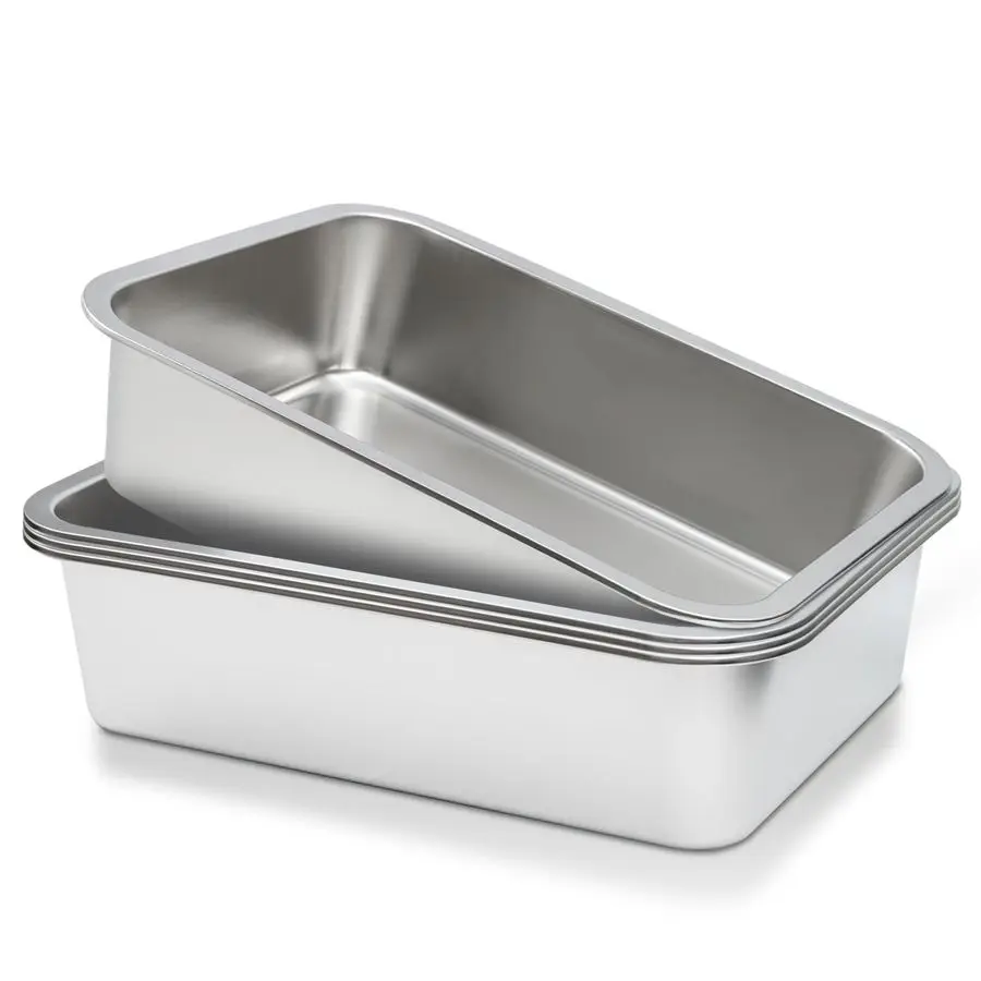 

Packs Stainless Steel Commercial Bus Tub 12 L Heavy Duty Utility Tote Box for Dishwashing, Meat Prep, and Kitchen Storage Large
