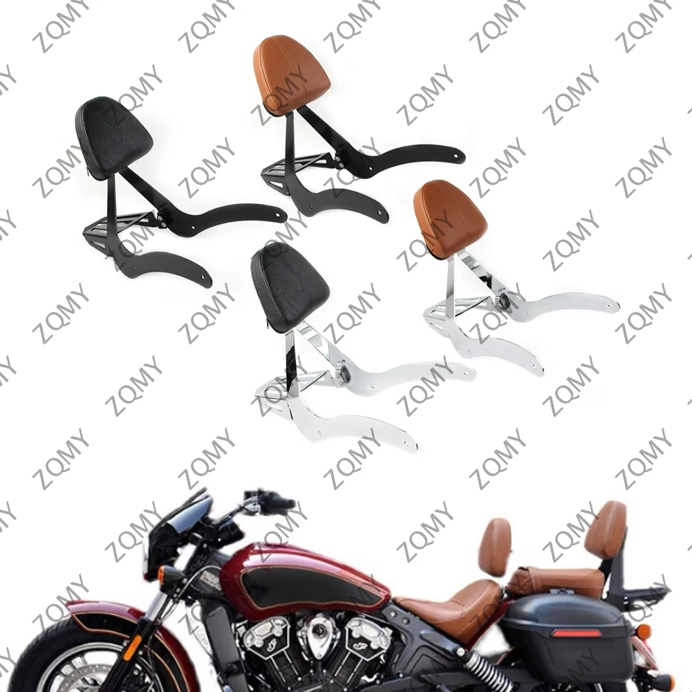 Motorcyclce Rear Passenger Backrest Pad Sissy Bar W/ Mouting Spools For Indian 2019-2020 For Scout 2015 2016 2017 2018 2019 2020