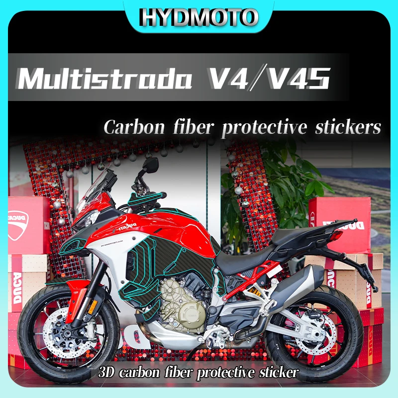 For DUCATI Multistrada V4 V4S stickers 3D carbon fiber stickers protective film waterproof motorcycle accessories modification