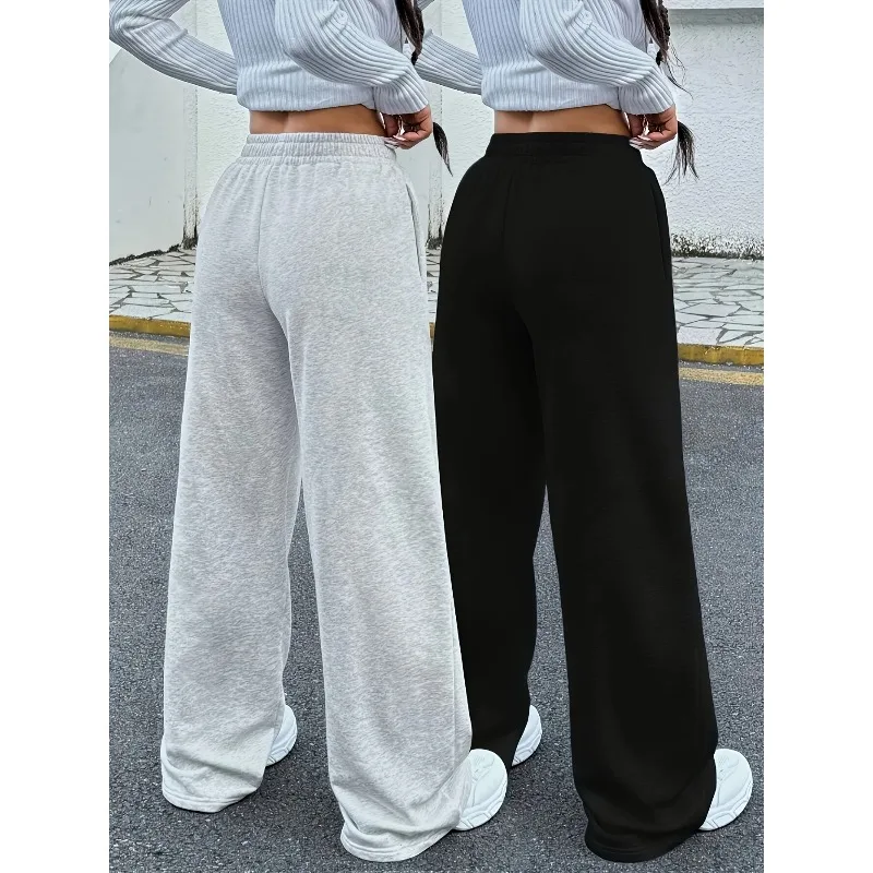 Women's Drawstring Jogging Pants, Casual and Comfortable with Pockets, Mid Waist Sports Pants, Suitable for All Seasons