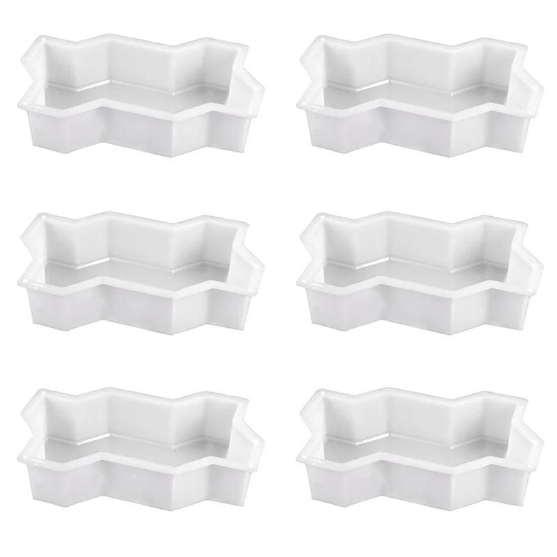 

6X Three Waveform Garden Path Plastic Concrete Paving Brick Mold Diy Walkway Cement Brick Mold-B09B