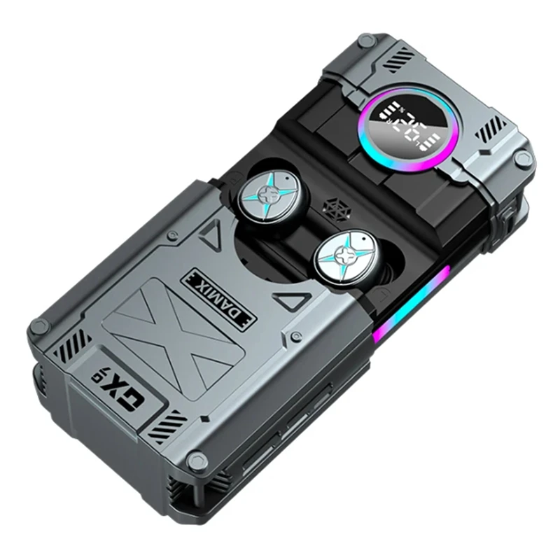 Pełny nowy zestaw słuchawkowy DX-07 TWS Bluetooth zestaw słuchawkowy z redukcją hałasu bezprzewodowy mechaniczny styl HD Call z mikrofonem