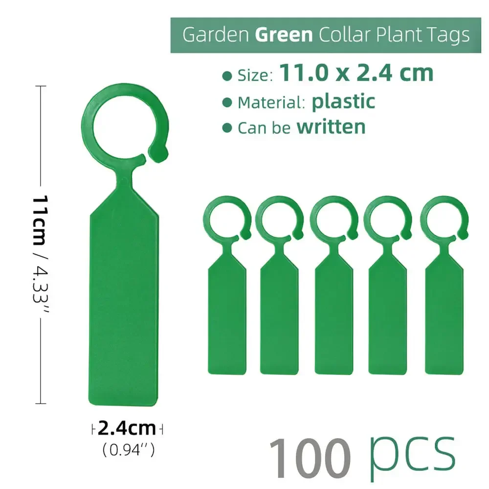 100pcs/set High Quality Plastic Plant Tags Pot Marker Hanging Tags Greenhouse Bonsai Collar Nursery Garden Labels