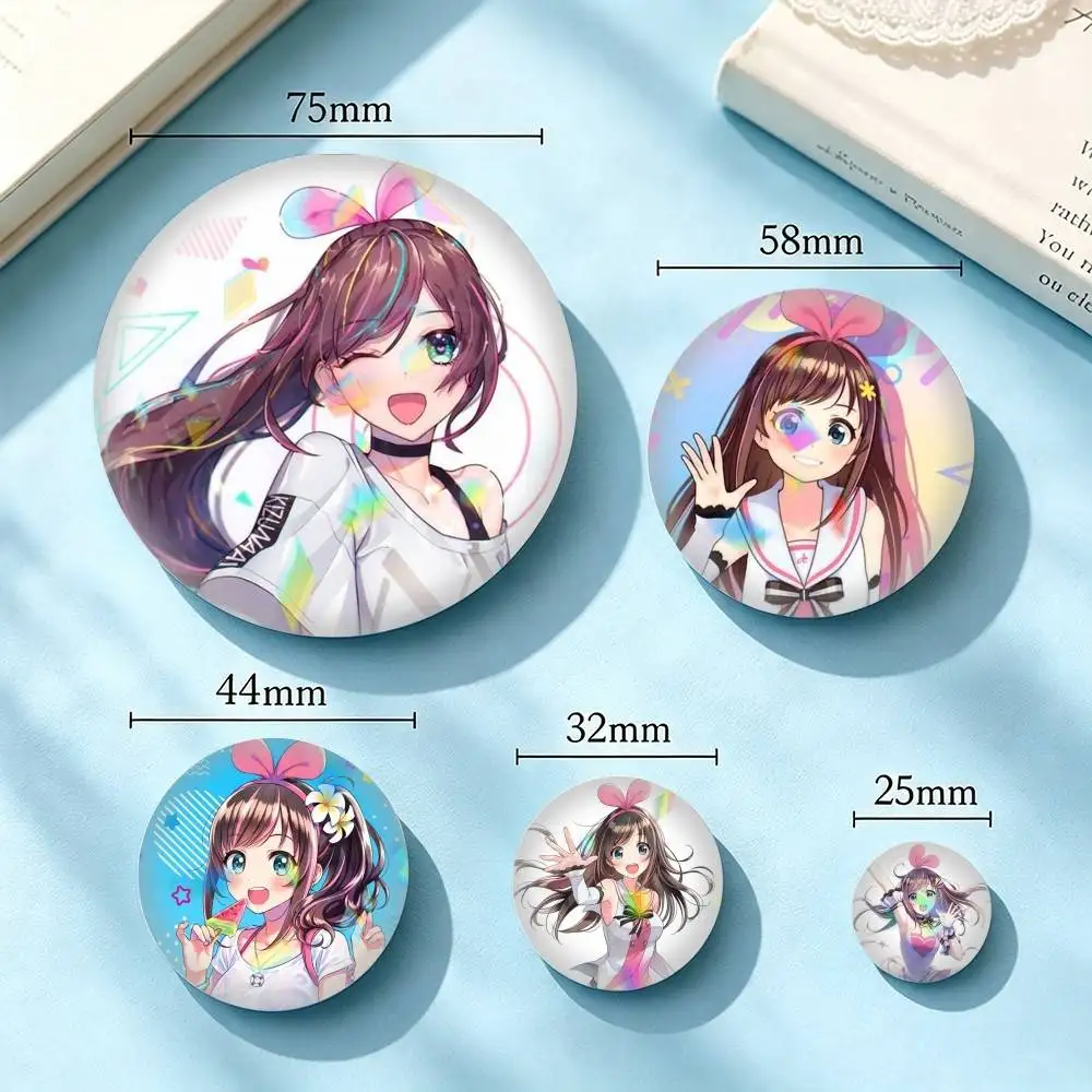 VTuber K-Kizuna-A AI 25 32 44 58 75mm Badges Personalized Round Brooches Pins Accessory Gift