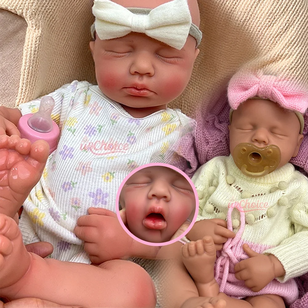 

Открытый рот, 20 дюймов, моющаяся, мягкая силиконовая кукла реборн Loulou для девочек/мальчиков, сделай сам, окрашенная кожа, кукла для новорожденных, подарок для детей, подарок на день рождения