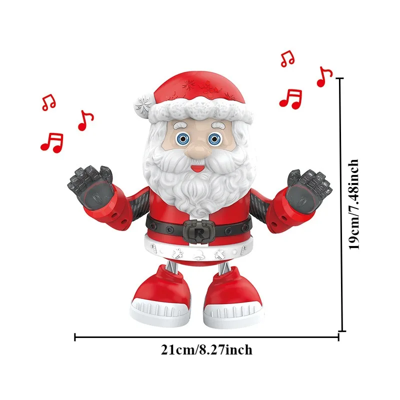 Santa Claus Dancing Toy with Dynamic Music & Light Cute Eletric Chritsmas Santa Claus Toy Christmas Gift for Kids & Adults