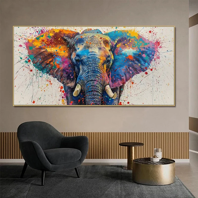 

Abstract Elephant Canvas Printing, Animal Watercolor Canvas Poster Prints For Living Room, Bedroom And Home Decoration