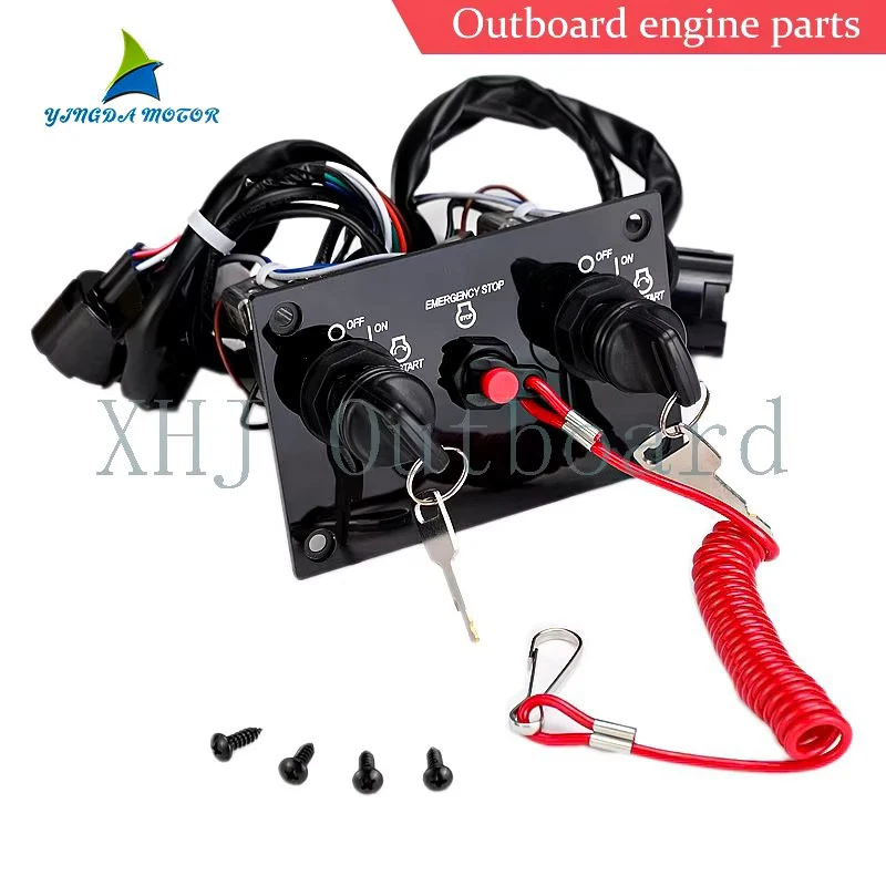 37100-96J14 Dual Ignition Key Switch Panel For Suzuki DF100A 115A Marine Outboard