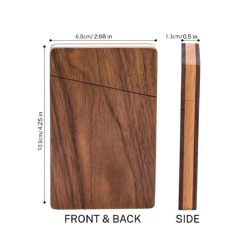 Portable Walnut Wood Business Card Holder Slim Card Case For Men Wooden Business Card Ganizer Desk Accessories