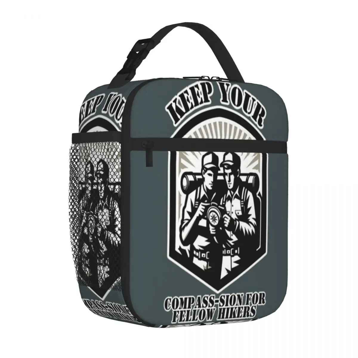 Hot Sale Keep Your Compass-sion For Fellow Hikers Bold Color Compact Lunch Bag Cruise Travel School Lunch Bag