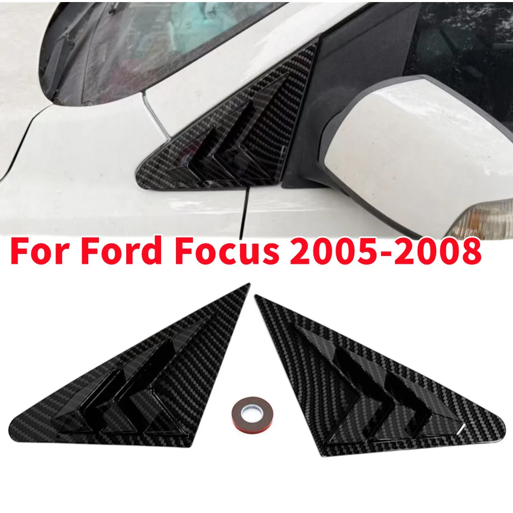 

2PCS For Ford Focus 2005 2006 2007 2008 Car Front Window Quarter Louver Cover Side Vent Shutter Trim Scoop ABS Accessorie