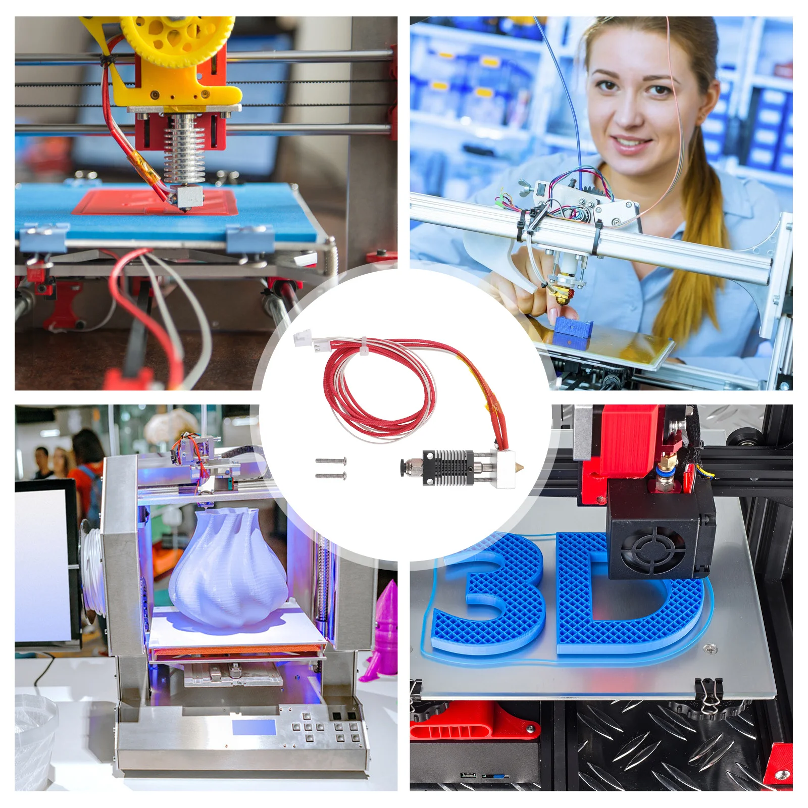 

1Set 3D Printer Hotend Kit Stable Reliable Extruder Head Compatible Anet High Performance 3D Printer Parts