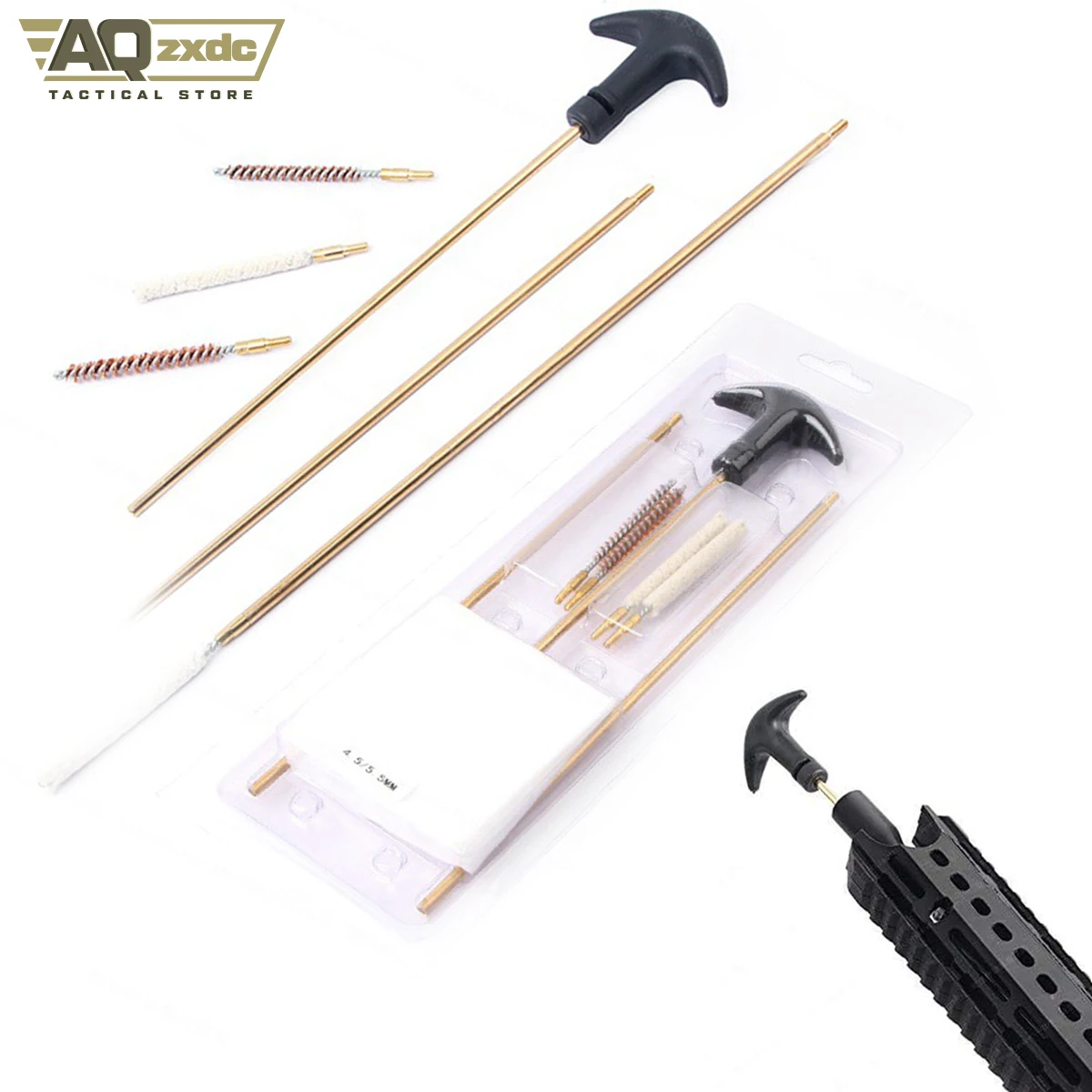 Universal Barrel Firearm Accessories 12ga Gun Cleaning Kit Wood Rod Brush Plastic Case