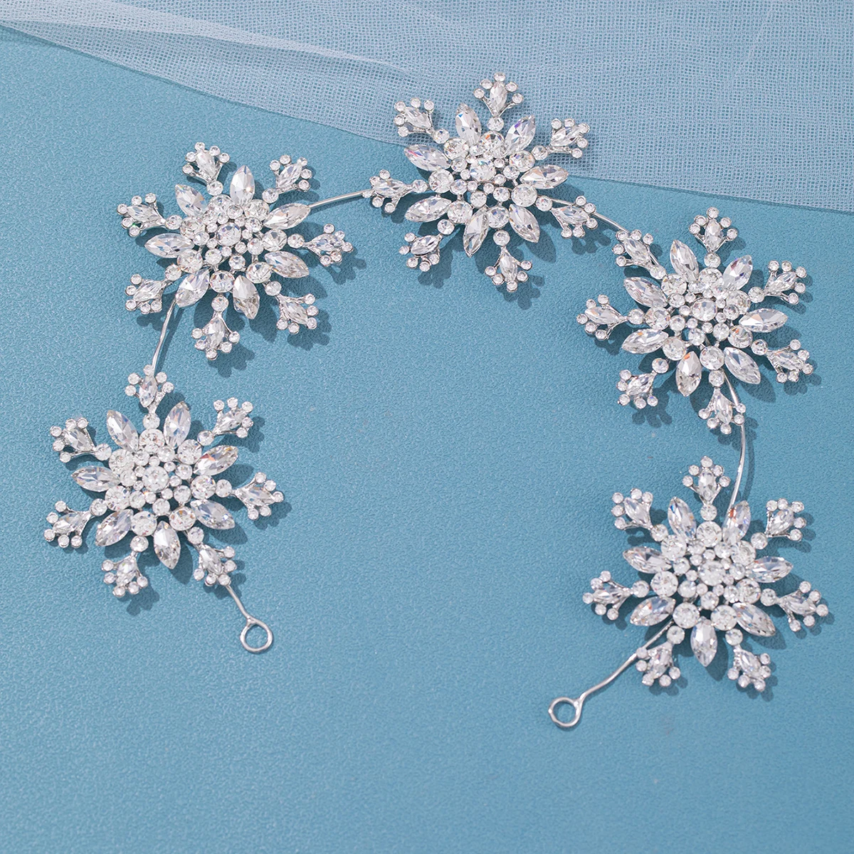 Elegant Bride's Wedding Headdress Shiny Hair Hoop Sweet Snowflake Korean Style Wedding Dress Main Style Headdress Accessories image 6