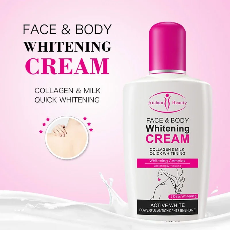 Body Lotion Whitening Moisturizing Dark Skin Bleaching Collagen Milk Face Body Cream Skin Care Body Leg Arm Lightening Smooth