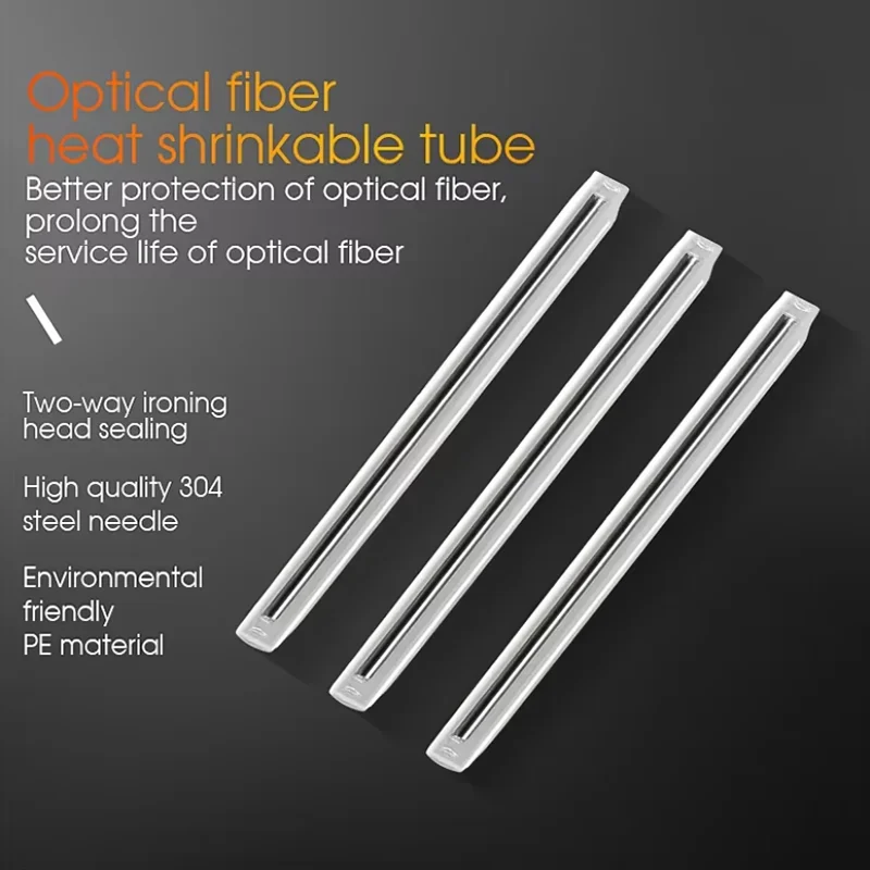 1000pcs 40mm 45mm 60mm Fiber Optic Heat Shrink Fusion Splice Sleeves Hot Melt Protection Tube with Steel Needle