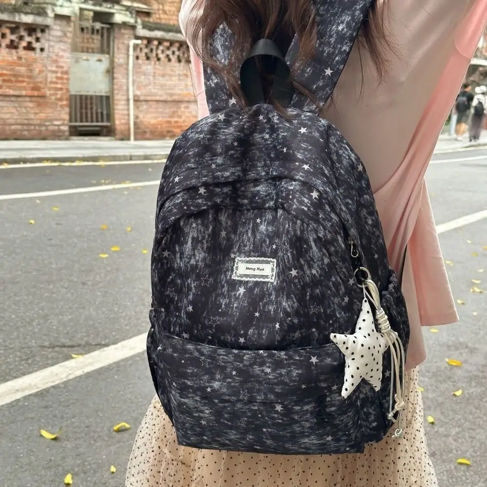 Fashion Dyed Backpack Polyester Lightweight Students Schoolbag Large Capacity Travel Daypack for Teenage Girls