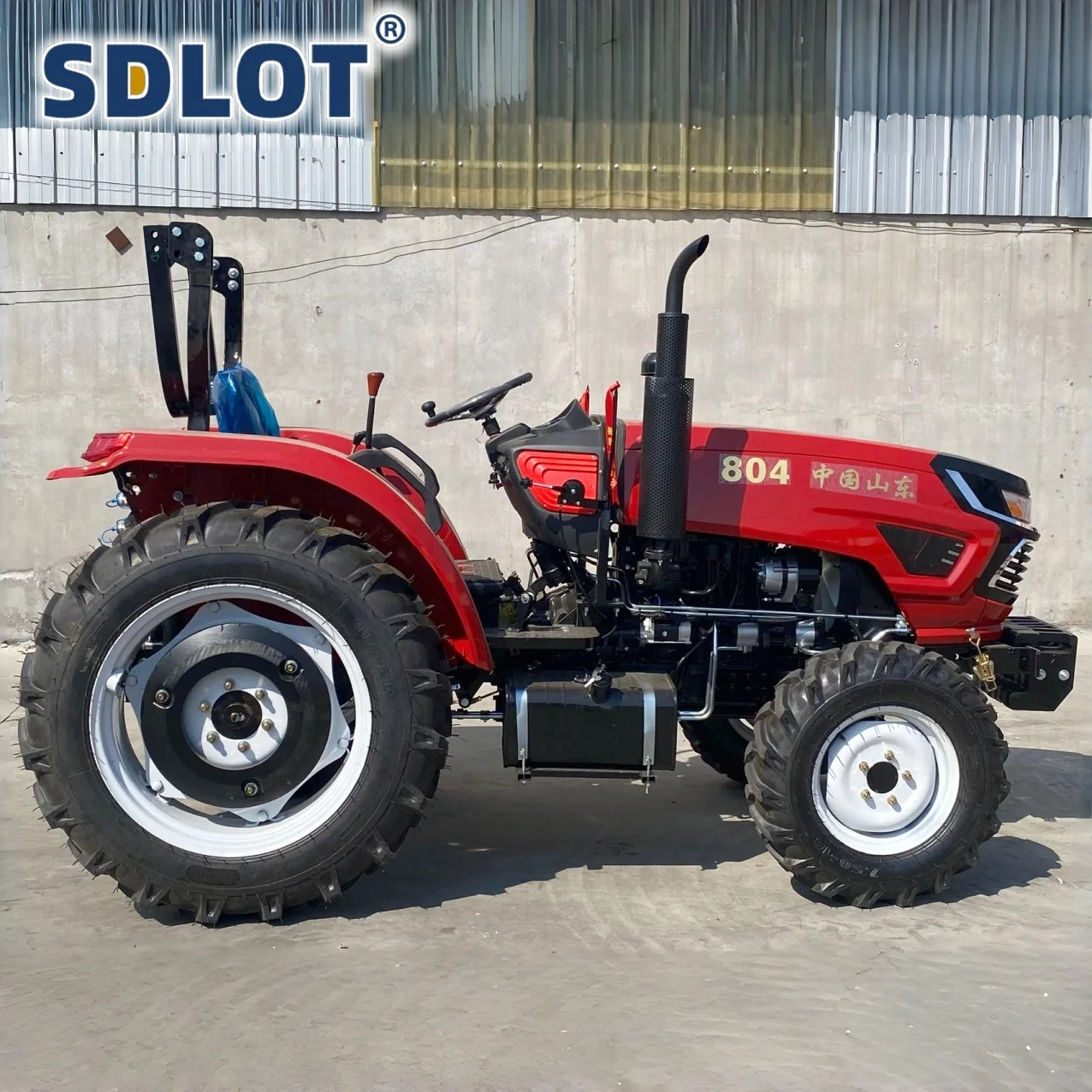 80 PS Allrad-Euro5-Dieseltraktor mit Rädern, 8F + 8R, multifunktionale Mehrzweck-Landwirtschaftsausrüstung, Fabrikpreis, kundenspezifisch
