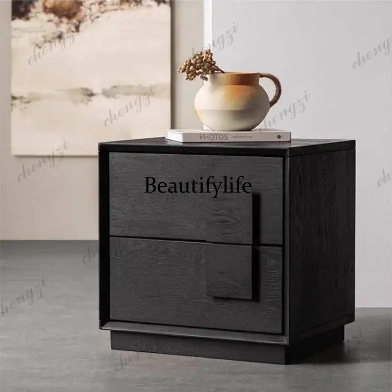 Storage Protect Bedside Table High Hidden Decor Dopamine Lounges Bedside Table Nordic Narrow Black
