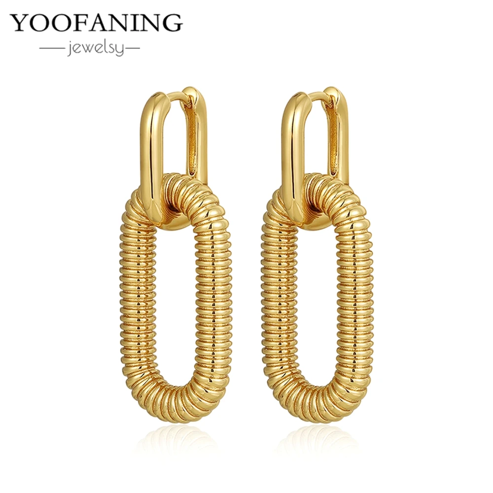 925 Silver Needle Ins Gold Silver Simple Circle Earrings Square Convex Pattern Lock Ring Design Men's/Women's Jewelry Party