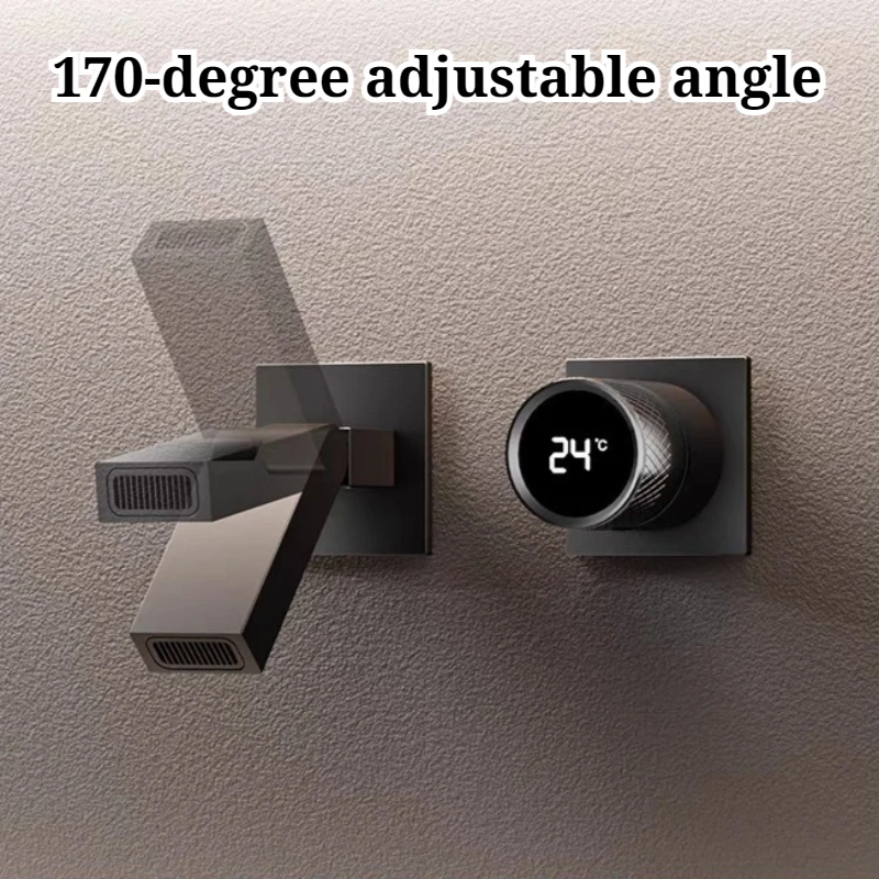 Concealed Wall Mounted Digital Display Basin Faucet Cold Hot Water Convenient Adjustable Angle Faucets Durable Bathroom Fixture