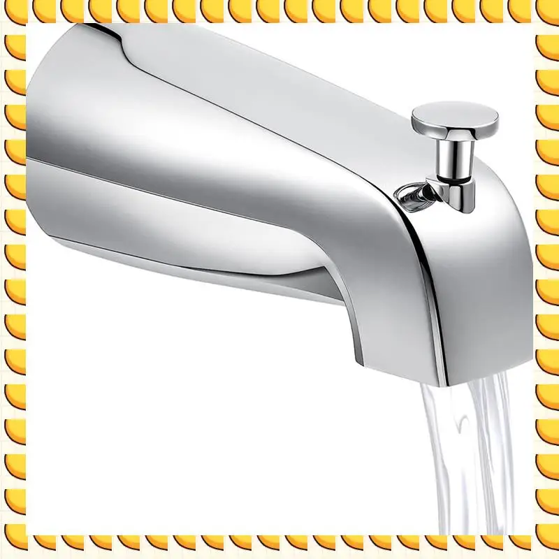 BAAU 2X Bathroom Tub Spout,5 1/4 Inches Wall Front Mount With Shower Diverter 1/2In IPS Inside Thread Bathtub Faucet Spout