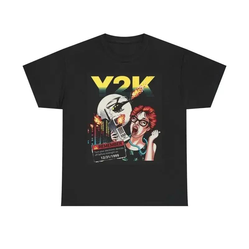 Y2K T Shirt Vintage Retro Panic Nostalgic 90S Heavy Cotton
