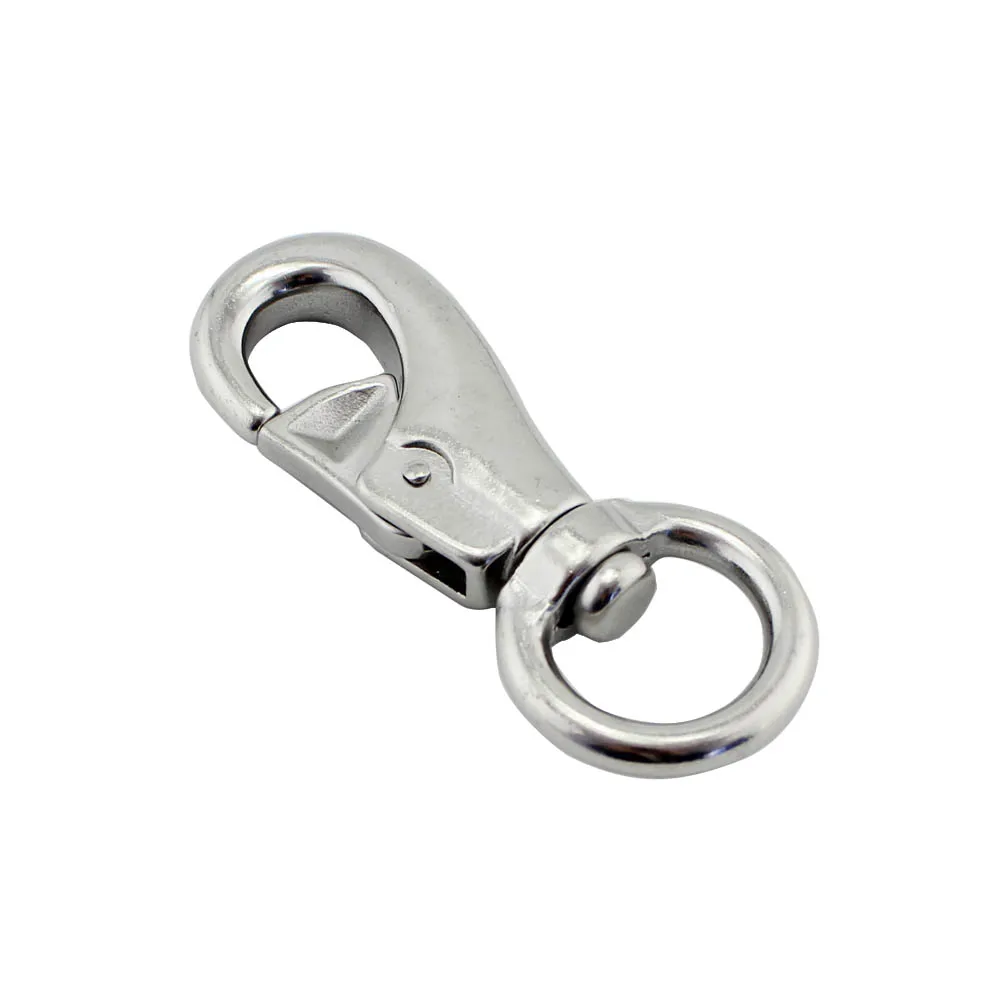 10Pcs Heavy Duty Bull Eye Swivel Single Snap Hook Stainless Steel 304 Marine Grade Luggage Swivel Clip Snap Hook