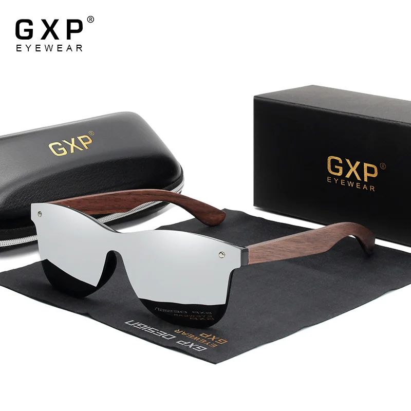 GXP Handmade Walnut Sunglasses For Men Wooden Polarized UV400 Glasses High Quality Anti-reflection Women Outdoor Eyewear