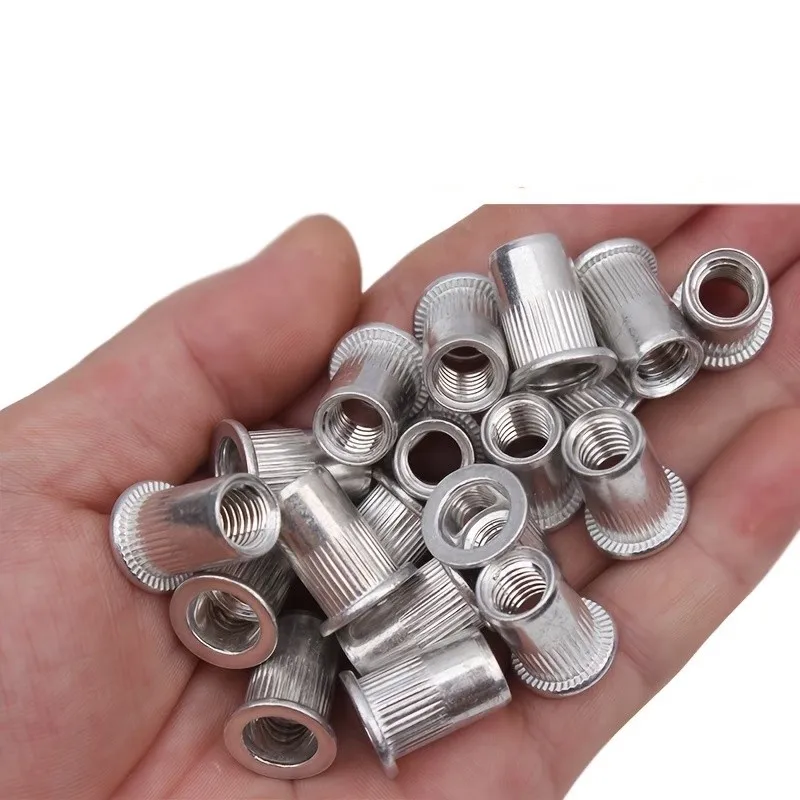 14 pcs M3 Knurled Rivet Nuts, Flat Head Knurled Body for Furniture Assembly, Multipurpose, Versatile, Practical