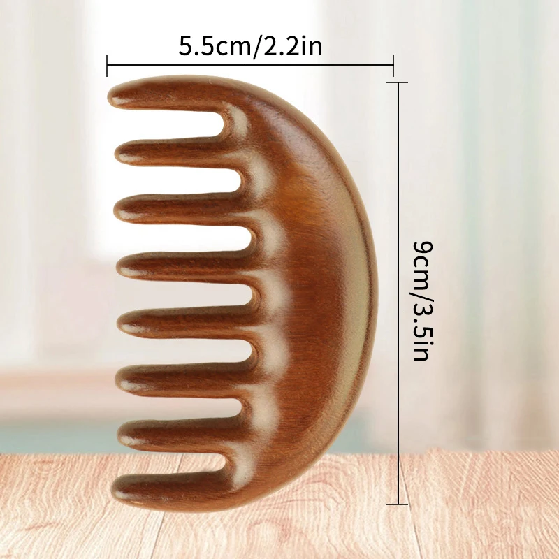 Sisir Pijat Kayu Cendana Sisir Kulit Kepala Meridian Kepala Perawatan Pengikis Leher Bahu Mata Wajah Sisir Gigi Lebar Anti-statis