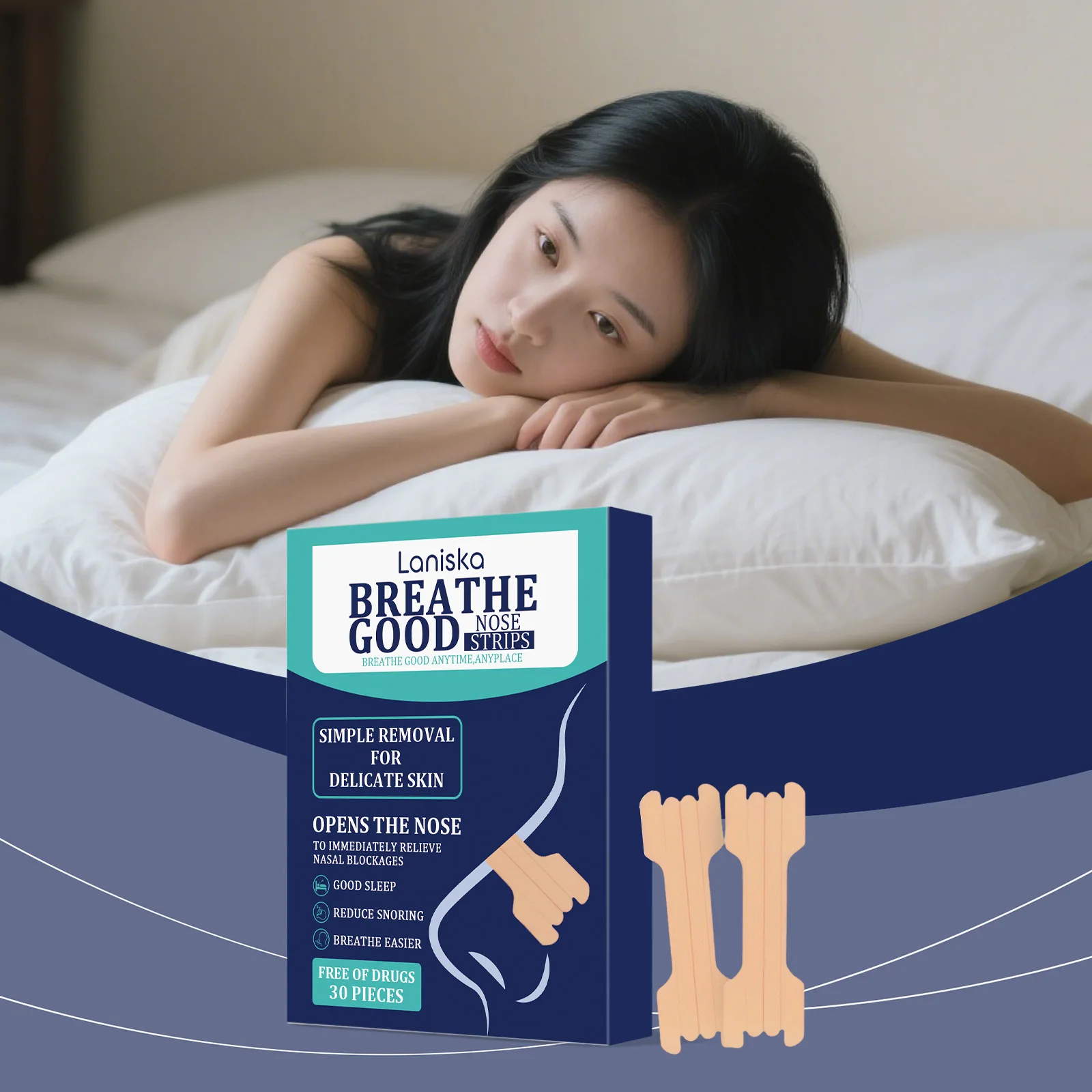 

Breath Nasal Strips Right Way Stop Snoring Good Sleeping Aid Relieve Nasal Congestion Improve Sleep Quality Nose Patch Product