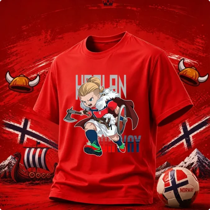 Herren- und Kinder-T-Shirts aus Baumwolle mit Cartoon-Haaland-Grafik, schweißabsorbierend, für Jungen und Mädchen, Rundhalsausschnitt, Fußball-Sporttrikot – Detail 5