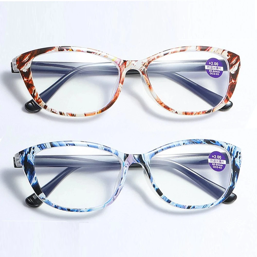 Women\'s Glasses 2023 Trend Printed Frame Reading Glasses Men Eye Protection Anti-Blue Light Presbyopia Eyeglasses +1.0~+4.0