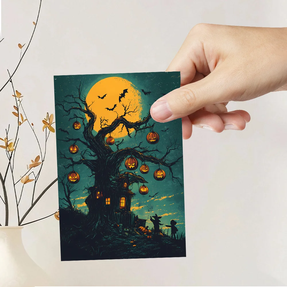 32 Stück, Retro-Halloween-Postkarten, Hexen, Geburtstags-/Jubiläumsgeschenke, Sammlerstücke, geeignet zum Verschenken und verschickbar. – Detail 5