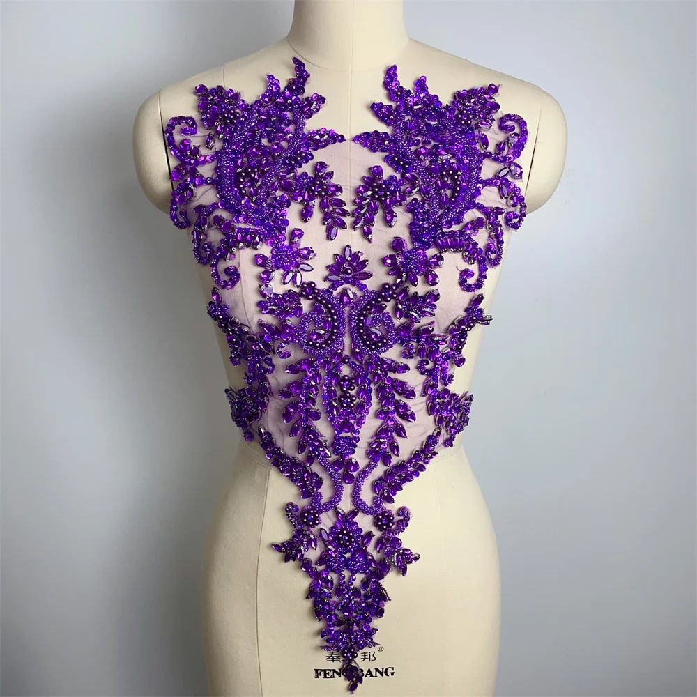 Handmade New hot selling Acrylic Applique patches Sew on collars for wedding dress DIY