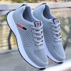 2024 Breathable Shoes for Men Mesh Lightweight Casual Shoes Comfortable Soft Bottom Flats Lace Up Sneakers Men Zapatillas Hombre