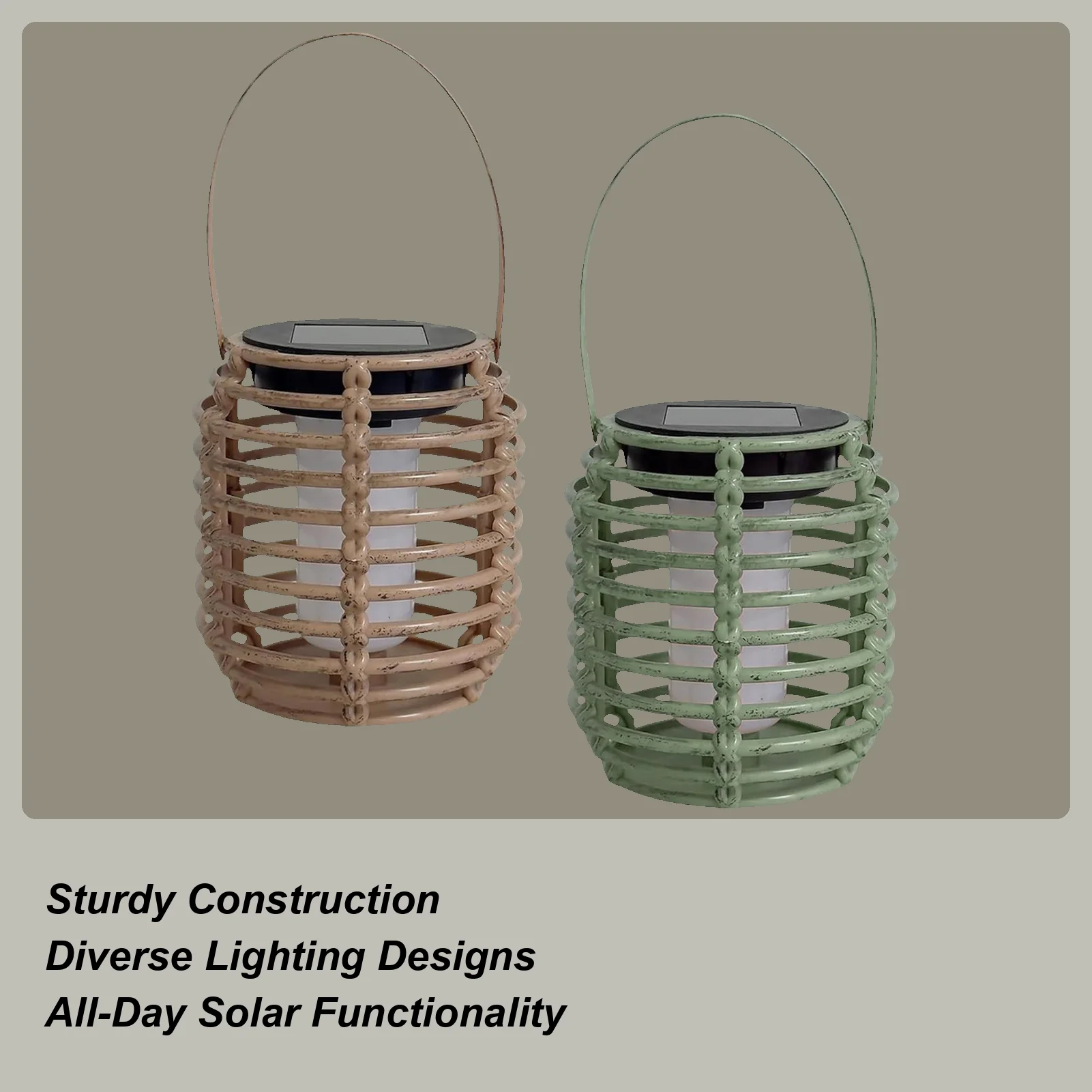 

Solar Garden Lights Outdoor Lanterns Solar Powered Lights Rattan Waterproof Decorative Lantern for Yard Patio Pathway Trees