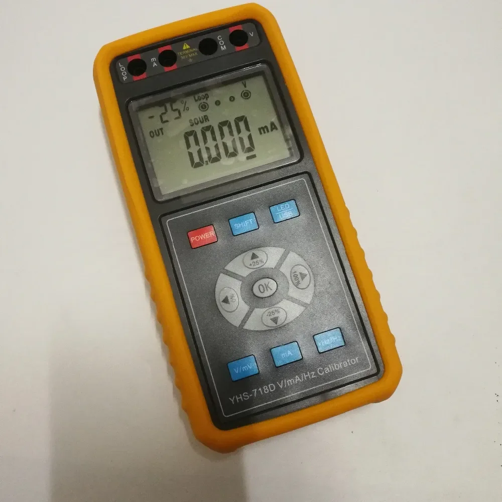 YHS-718D YH Loop Volt e mA Hz Testador de medidor de calibrador de processo de fonte de sinal