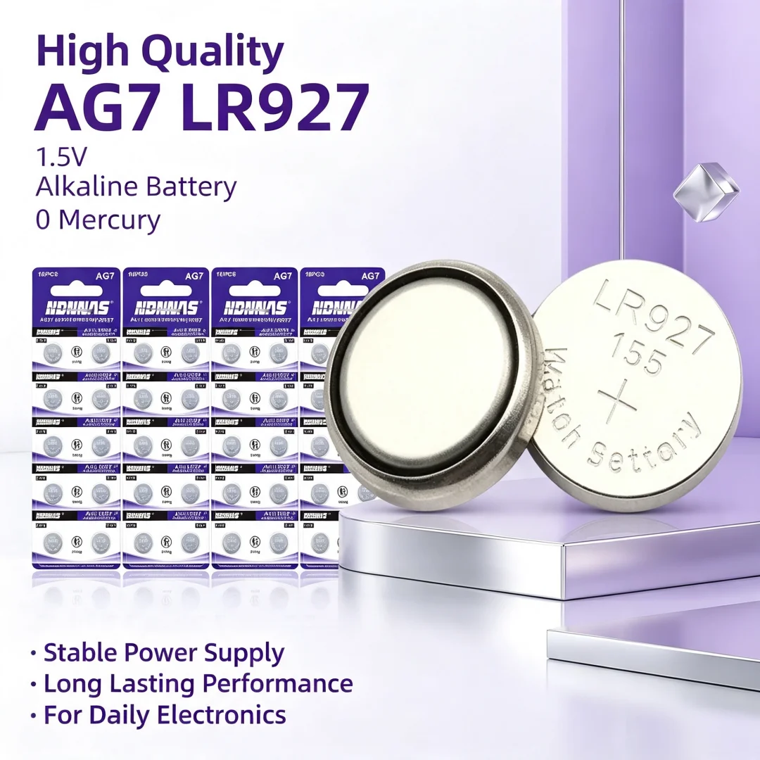 5-200PCS AG7 LR927 395 SR927SW 399 SR927W 395A LR57 1.5V Alkaline Batteries Coin Cell For Watch Toys Car Key Fob Remote Pointer