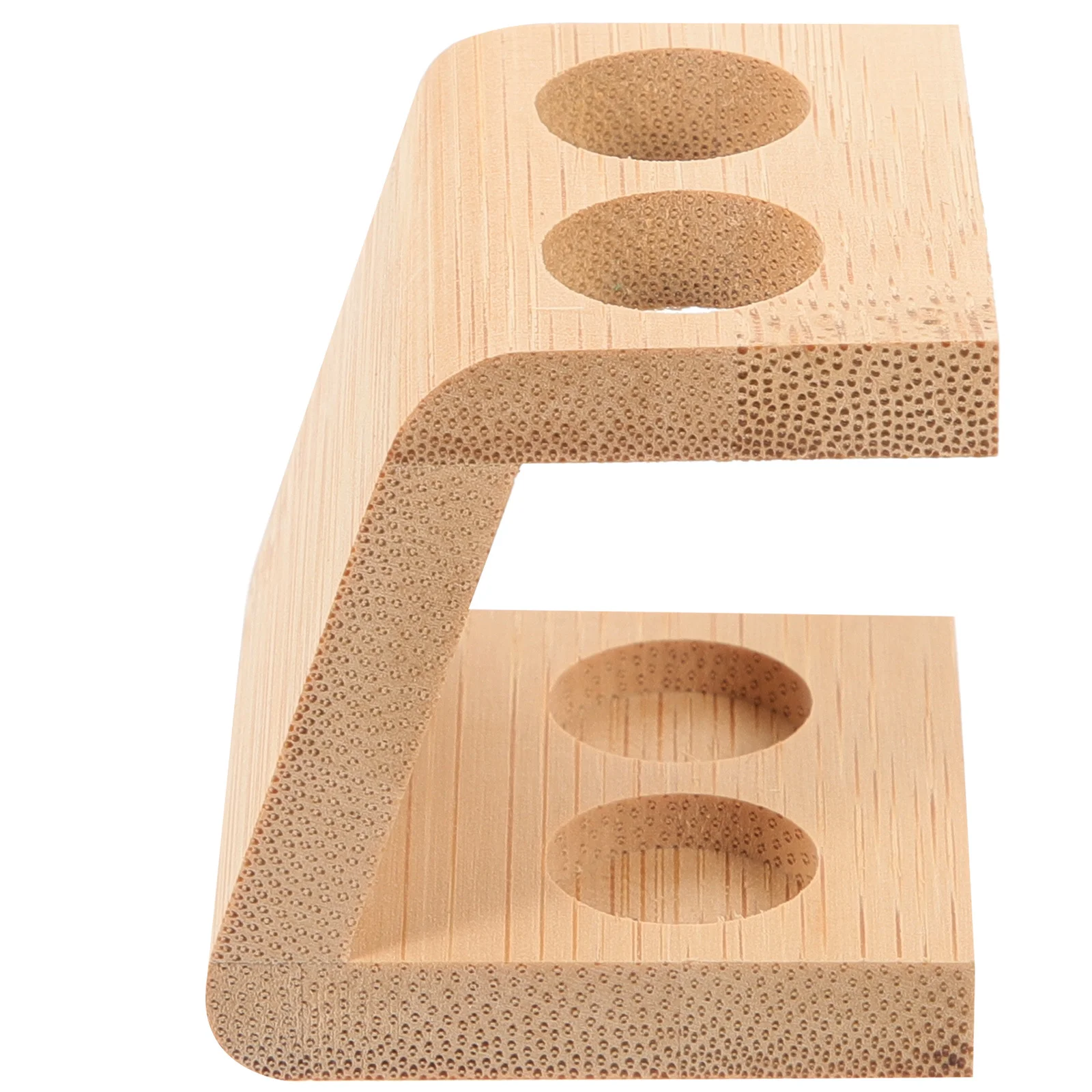 

2 Grid Bamboo Toothbrush Holder Multi Grid Organizer Countertop Storage Stand Pen Holder Makeup Brush Rack Desktop Travel