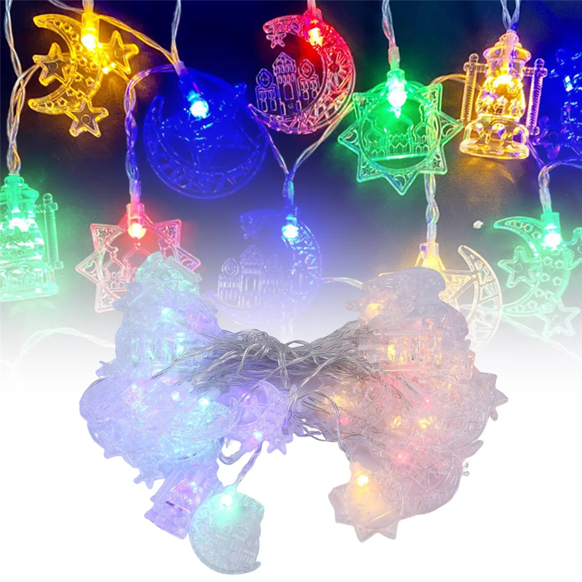

KZQ-fUSB Constant Light 6 Meters 40 Lamps Arab Eid Palace Lights Decorative Gulbang Festival Lights Colorful String Lights,