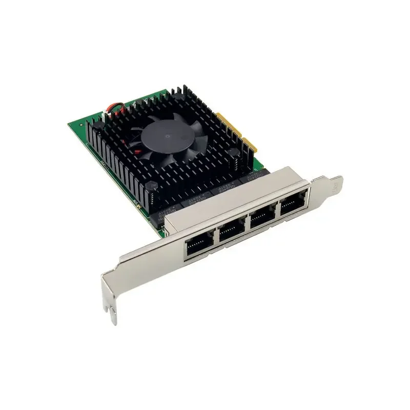 Adaptador de rede Gigabit Ethernet de servidor de quatro portas 2.5G PCI-E Desktop ESXI rota suave Qunhui I225